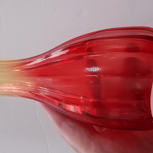 Vintage Jeanette Amberina Glass Vase,Red,Yellow.8 3/4in.Hx2 1/3inW.GUC. - Picture 3 of 7